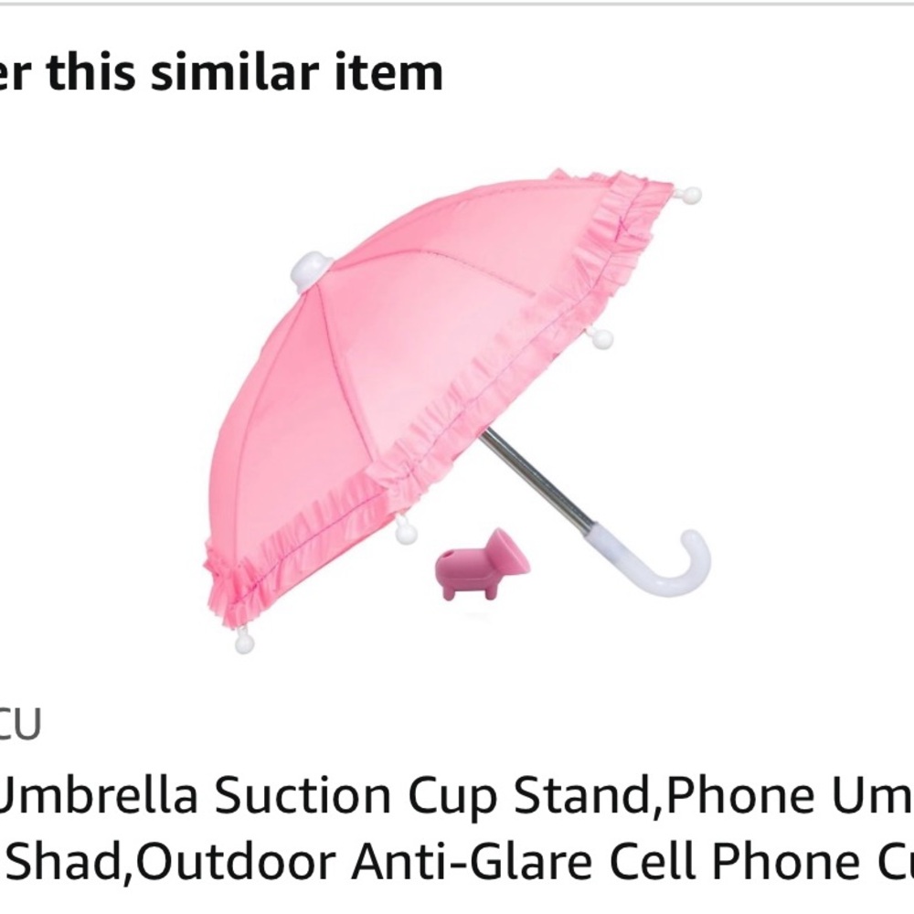 Cell phone umbrella with suction cup